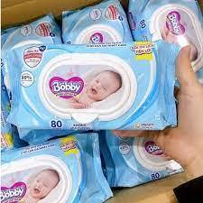 KHĂN ƯỚT BOBBY/MOLFIX 100 TỜ AN TOÀN CHO BÉ SƠ SINH - không chứa cồn và paraben