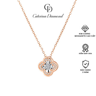 Dây chuyền nữ Caterina Diamond Necklace Rose Gold Diamond Set Chain Sour-leaf Clover DN002