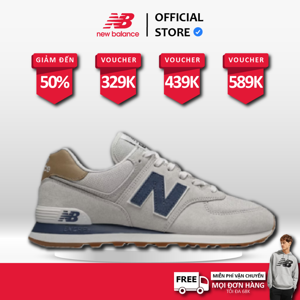 [ CHÍNH HÃNG ] Giày New Balance ML574LGI Beige Navy BNIB ..