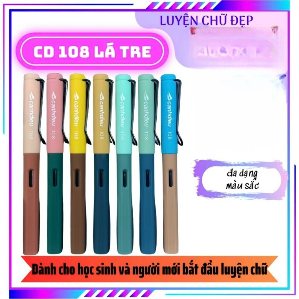 Bút Máy Cánh Diều 108 Luyện Viết Thanh Đậm Ngòi Kim Tinh Lá Tre - Bút Luyện Chữ Chuyên Nghiệp CD108