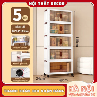Tủ Đựng Đồ Đa Tầng Tủ Nhựa 48CM Kệ Đựng Đồ Ăn Vặt Kệ Để Đồ Dựa Tường Hộp Đựng Quần Áo Cho Gia Đình