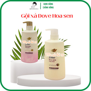 DẦU GỘI , DẦU XẢ DOVE HOA SEN óng mềm tự nhiên 610g