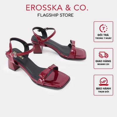 Giày cao gót mũi vuông đính nơ kiểu dáng sang trọng thời trang màu đỏ 6cm - EM139
