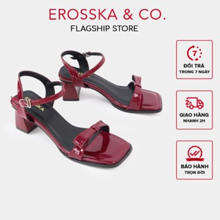 Giày cao gót mũi vuông đính nơ kiểu dáng sang trọng thời trang màu đỏ 6cm - EM139