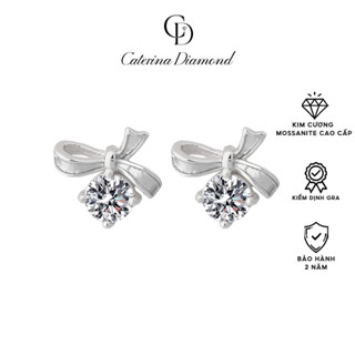 Khuyên tai nữ kim cương Moissanite Caterina Diamond Bow Earrings DE009