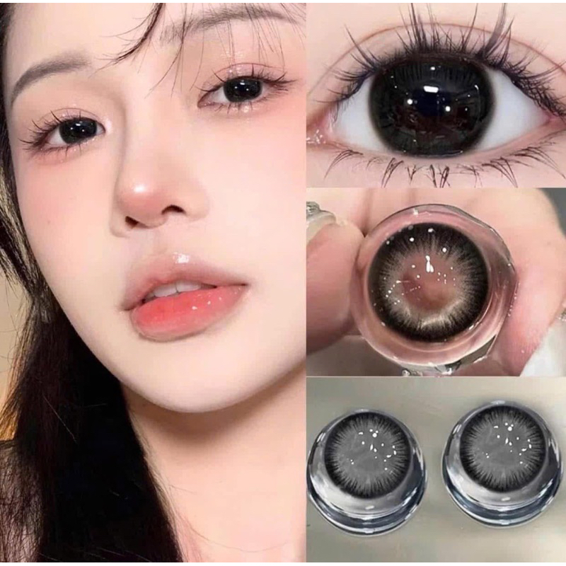 (0 ĐỘ) 20 MẪU LENS ĐEN -BLACK ( KÍNH ÁP TRÒNG TẶNG KÈM KHAY ĐƠN ĐỰNG LENS)