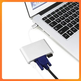 Cáp Chuyển Đổi Type-C To VGA/USB 3.0/Type-C 3 In 1 – Xuất Hình 1080P, Tương Thích Macbook, Laptop