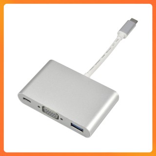 Cáp Chuyển Đổi Type-C To VGA/USB 3.0/Type-C 3 In 1 – Xuất Hình 1080P, Tương Thích Macbook, Laptop