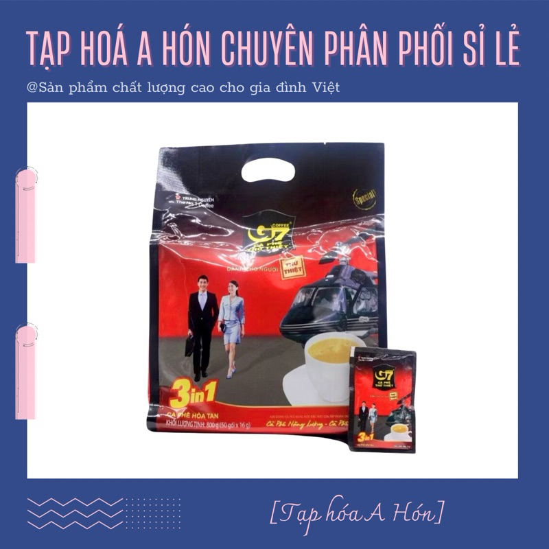 [Hoả tốc] combo 2 bịch cafe đen G7 Trung Nguyên 3in1 800g (50 gói)