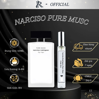 Nước Hoa Nữ Narciso Rodriguez Pure Musc For Her ( nar trắng )Thanh lịch, Quyến rũ, Trẻ trung .dạng chiết 10ml