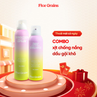  Bộ đôi tự tin toả sáng Five Grains Dầu gội khô không vệt trắng 200ML & Xịt chống nắng nâng tone 160ML  