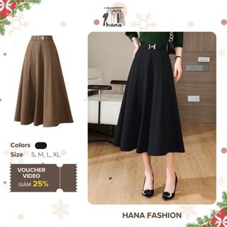 Chân váy xoè chữ H nữ dáng dài qua gối ,Hàng thiết kế thời trang  công sở A4