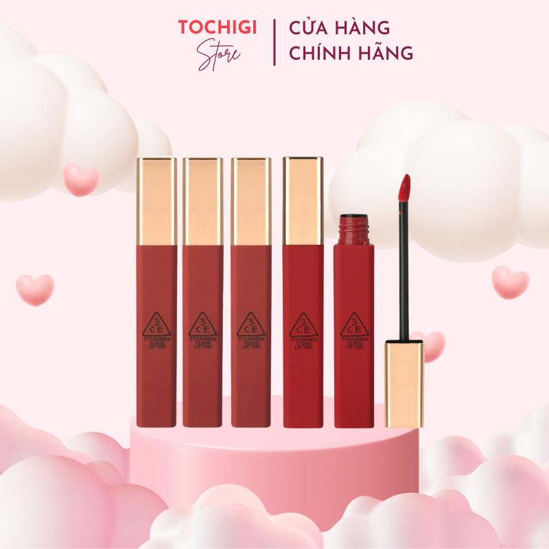 Son Kem 3CE Cloud Lip Tint 4g Siêu Lì, Mịn Môi