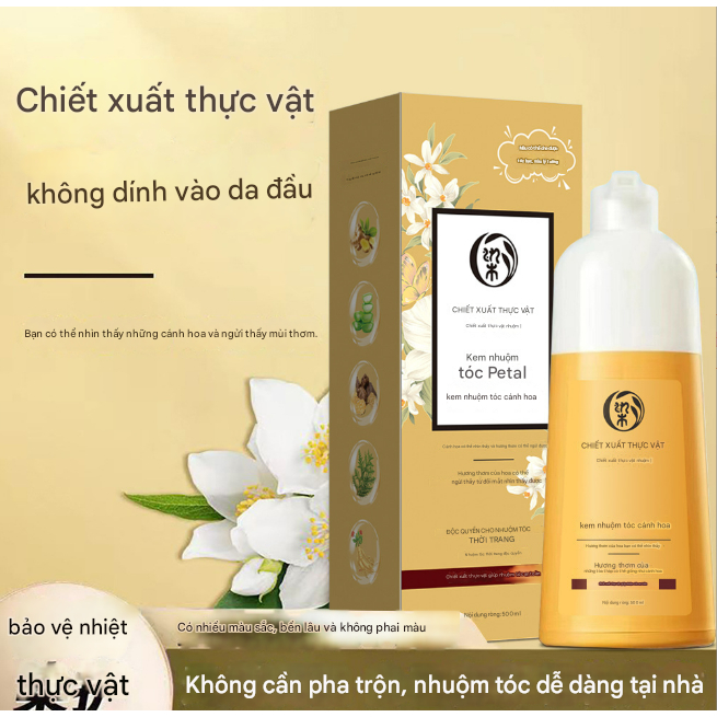 Dầu gội phủ bạc Plant Extract ZHIHUASHI - Dầu gội nhuộm tóc thảo dược bền màu lâu phai, tạm biết mái tóc muối tiêu