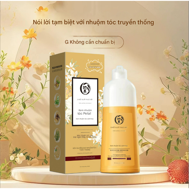 Dầu gội phủ bạc Plant Extract ZHIHUASHI - Dầu gội nhuộm tóc thảo dược bền màu lâu phai, tạm biết mái tóc muối tiêu