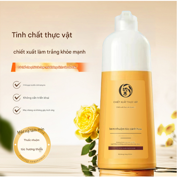 Dầu gội phủ bạc Plant Extract ZHIHUASHI - Dầu gội nhuộm tóc thảo dược bền màu lâu phai, tạm biết mái tóc muối tiêu