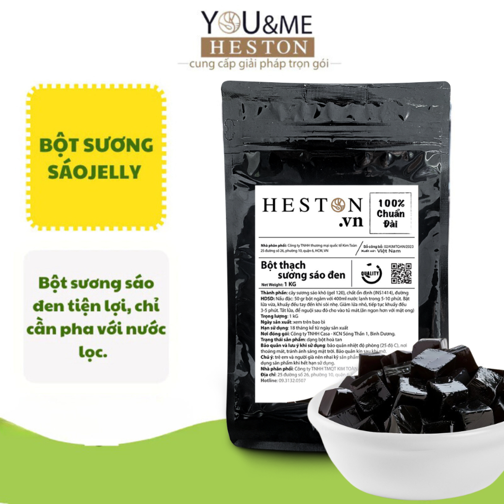 Bột sương sáo HESTON vị Đài Loan túi 1kg (herbal jelly)