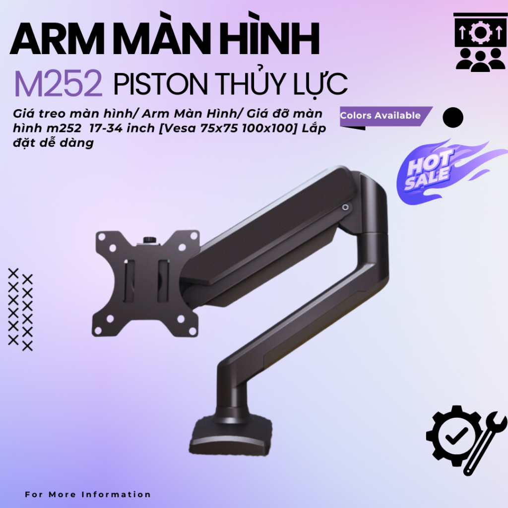 Giá treo màn hình/ Arm Màn Hình/ Giá đỡ màn hình 17-34 inch [Vesa 75x75 100x100] Lắp đặt dễ dàng