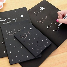 Sổ Tay Bìa Đen Giấy Đen Nhiều Size 56 Trang