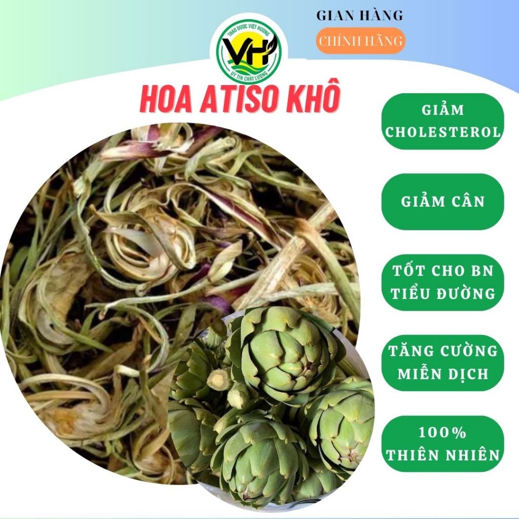 500g Bông Atiso Xanh khô nguyên chất loại 1, giảm cholesterol, tốt cho hệ tiêu hóa