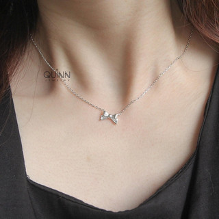 Dây chuyền nơ trơn bạc 925 xinh xắn Quinn Jewelry