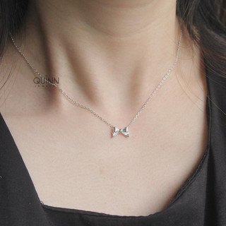 Dây chuyền nơ trơn bạc 925 xinh xắn Quinn Jewelry