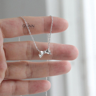 Dây chuyền nơ trơn bạc 925 xinh xắn Quinn Jewelry