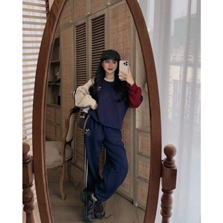 A203 SET DAS XANH PHA ĐỎ KAB Set Bộ Đồ Nữ Mùa Thu Sang Chảnh Cá Tính Áo Dài Tay Quần Dài Ống CHUN GẤU 2size 40-65kg