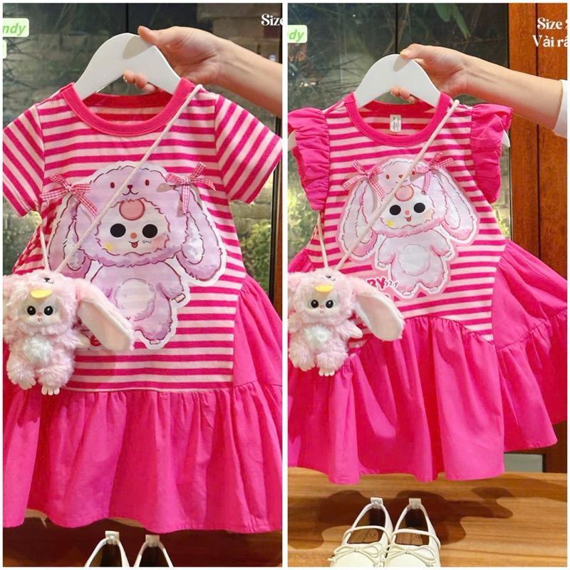  💯💯XẢ HÀNG💯💯 Đầm Baby three Hồng sen dáng xoè tay tiên siêu đẹp cho bé gái 13-45kg 