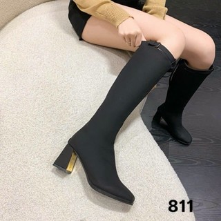 M811 bốt nữ chất da lỳ mềm đai khoá lót lông mềm mịn gót cao 7p fullbox 