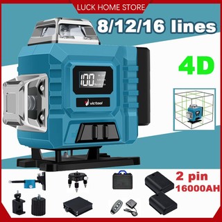 Máy cân bằng laser 8/12/16 tia 4d,laze,máy laser cân tự động san bằng mức laser màu xanh lá cây và dọc 360 độ