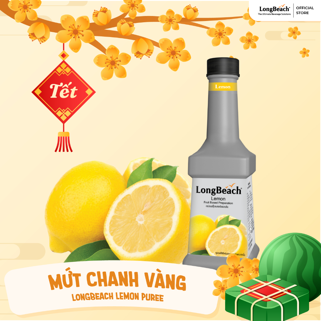 Mứt Chanh Vàng - LongBeach Lemon Fruit Based Preperation 900 ml