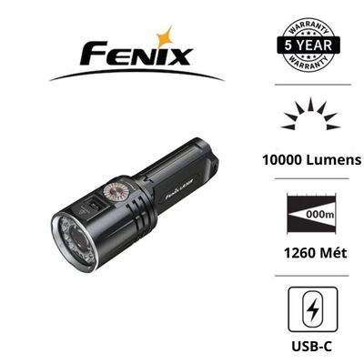 Đèn pin Fenix LR36R độ sáng 10000 lumen tầm chiếu xa 1260m màn hình OLED, cảm biến tiệm cận