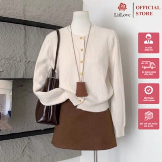Áo Khoác Len Cardigan Nữ Tag EGG Cúc Đồng Chất Len Dày Mềm Hàng QC Lii Love CK40