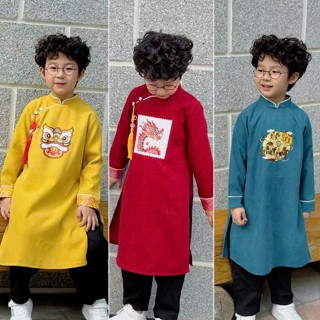 Áo dài bé trai Tết size đại Magickids dáng cách tân mẫu mới 2025 cho bé 4 5 6 7 8 9 10 12 13 14 tuổi Quần áo trẻ em