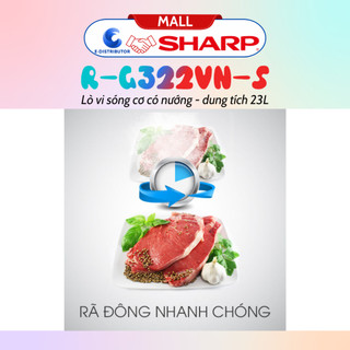 [HỎA TỐC] Lò vi sóng có nướng Sharp R-G322VN-S - Dung tích 23L - Hàng chính hãng