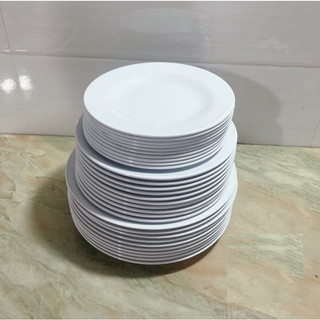 Chén Trắng, Đĩa Trắng, Chén Đĩa Ăn Cơm Melamine Màu Trắng
