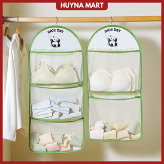 Túi đựng đồ lót, tất vớ treo tủ quần áo, chất liệu vải lưới, phiên bản mới hình con vật Nice Day TD129