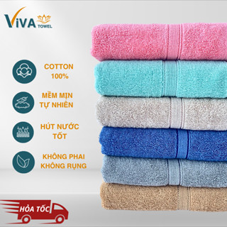  Khăn Tắm Cotton Cao Cấp Chính Hãng VIVA TOWEL bông dày to mềm mịn siêu thấm nước nhanh khô 70x140cm 60x120cm 