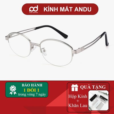Gọng kính thời trang nữ ANDU dáng nửa viền chống tia UV chất liệu kim loại phong cách Y2K - 8179