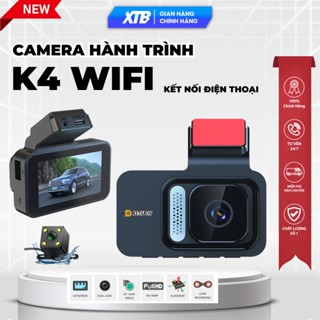 Camera hành trình ô tô K4 màn hình 4 inch ghi hình kép độ phân giải Full HD kết nối điện thoại bảo hành 12 tháng
