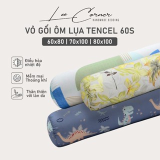 Vỏ Gối Ôm Lụa Tencel 60s cao cấp LEE CORNER, bao gối ôm có dây kéo, mềm mịn đủ size 60x80cm, 70x100cm, 80x100cm