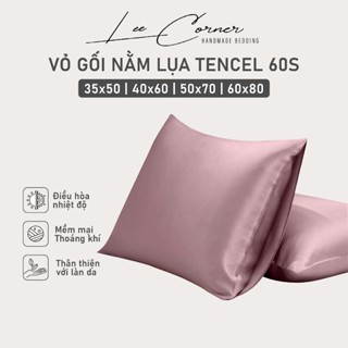 Vỏ Gối Nằm Lụa Tencel 60s Cao Cấp LEE CORNER, áo gối không khóa kéo 35x50 40x60 45x65 48x74 50x70 60x80cm (có may riêng)