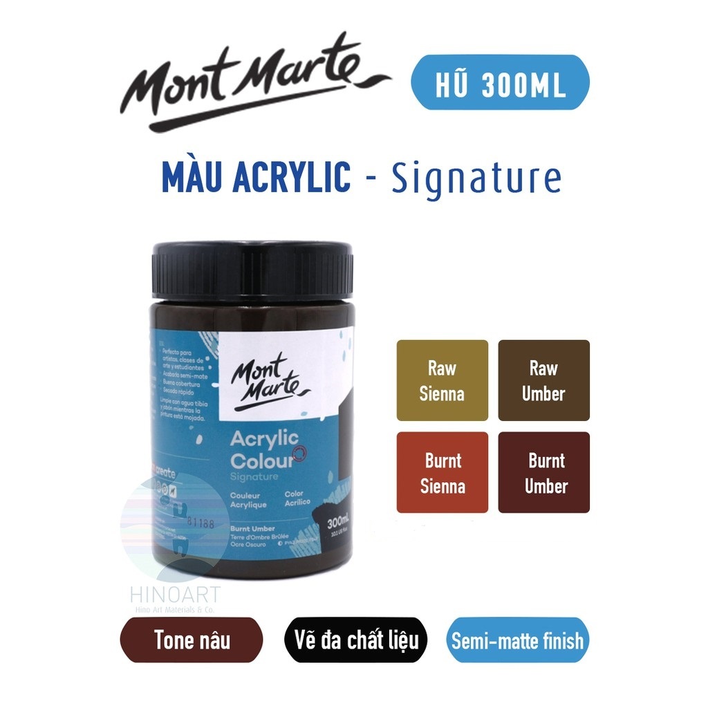 Tông nâu màu Acrylic Mont Marte - 300ml