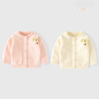  Áo khoác trẻ em Áo Choàng Cardigan len thêu nơ Hàn Quốc Áo len dệt kim cổ lọ chống nắng mưa nhẹ cho bé đi học đi chơi 
