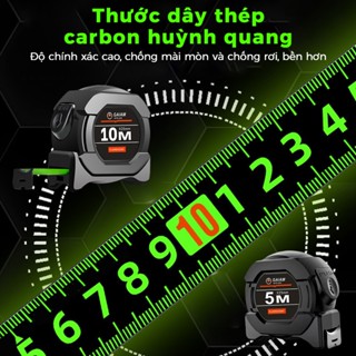 Thước cuộn Độ chính xác thước dây carbon thép laser thước thước mét inox thép 5m/10m sơn huỳnh quang