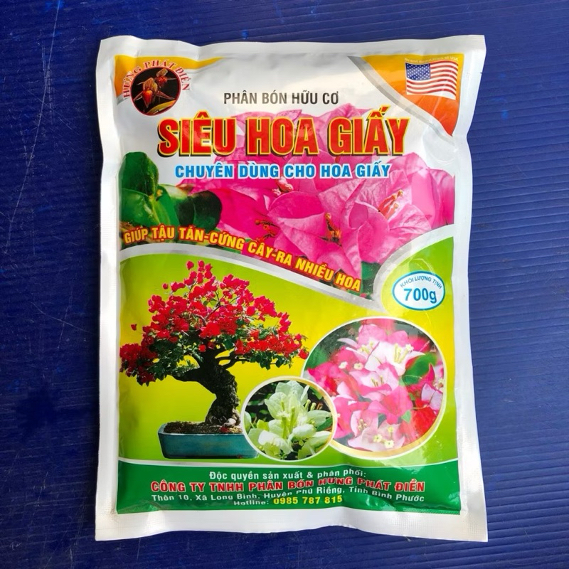5 Gói Phân Bón Hữu Cơ SIÊU HOA GIẤY Chuyên Dùng Cho Hoa Giấy Gói 700gram