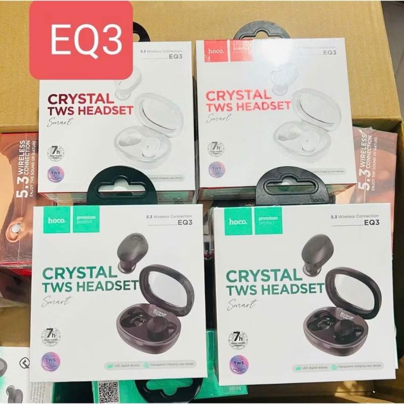 Tai Nghe Bluetooth Hoco EQ3 Chính Hãng Cảm Ứng Âm Thanh Nổi HD Có Mic Và Màn Đèn LED Báo Pin