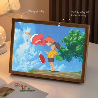  Tranh Đèn Led Ponyo  để bàn học bàn làm việc đèn ngủ Totoro decor phòng ngủ chill 
