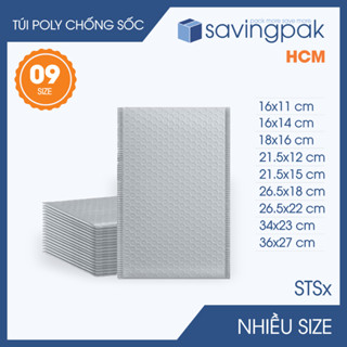  STS - Combo 100 túi poly chống sốc túi xốp nổ túi xốp khí túi bong bóng - Nhiều size - Màu xám 